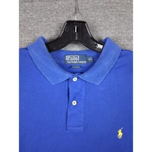 Polo Ralph Lauren Mens Shirt XL Blue Small Pony Polo Golf Stretch Preppy Y2K 90s